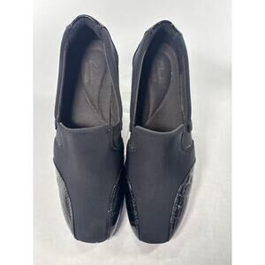 Clarks Collection Black Patent Alligator Slip-On Shoes